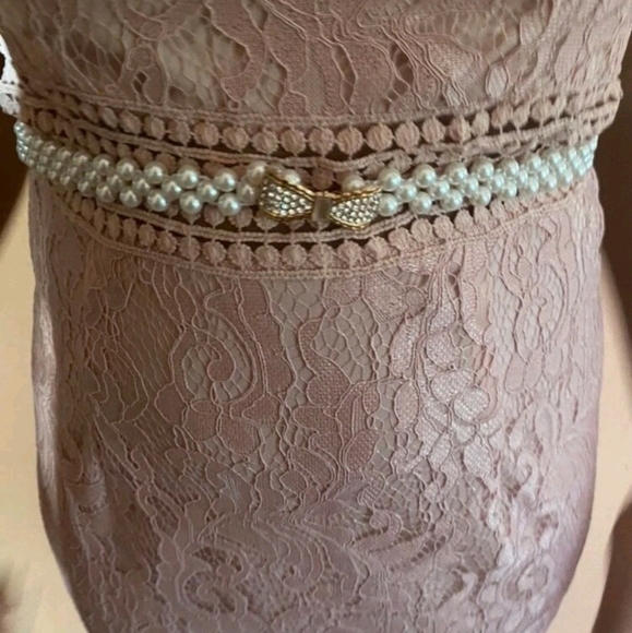 Pearl Bow Stretch Bridal event waist Belt Faux Pearls Feminine Coquette OS - Picture 5 of 10